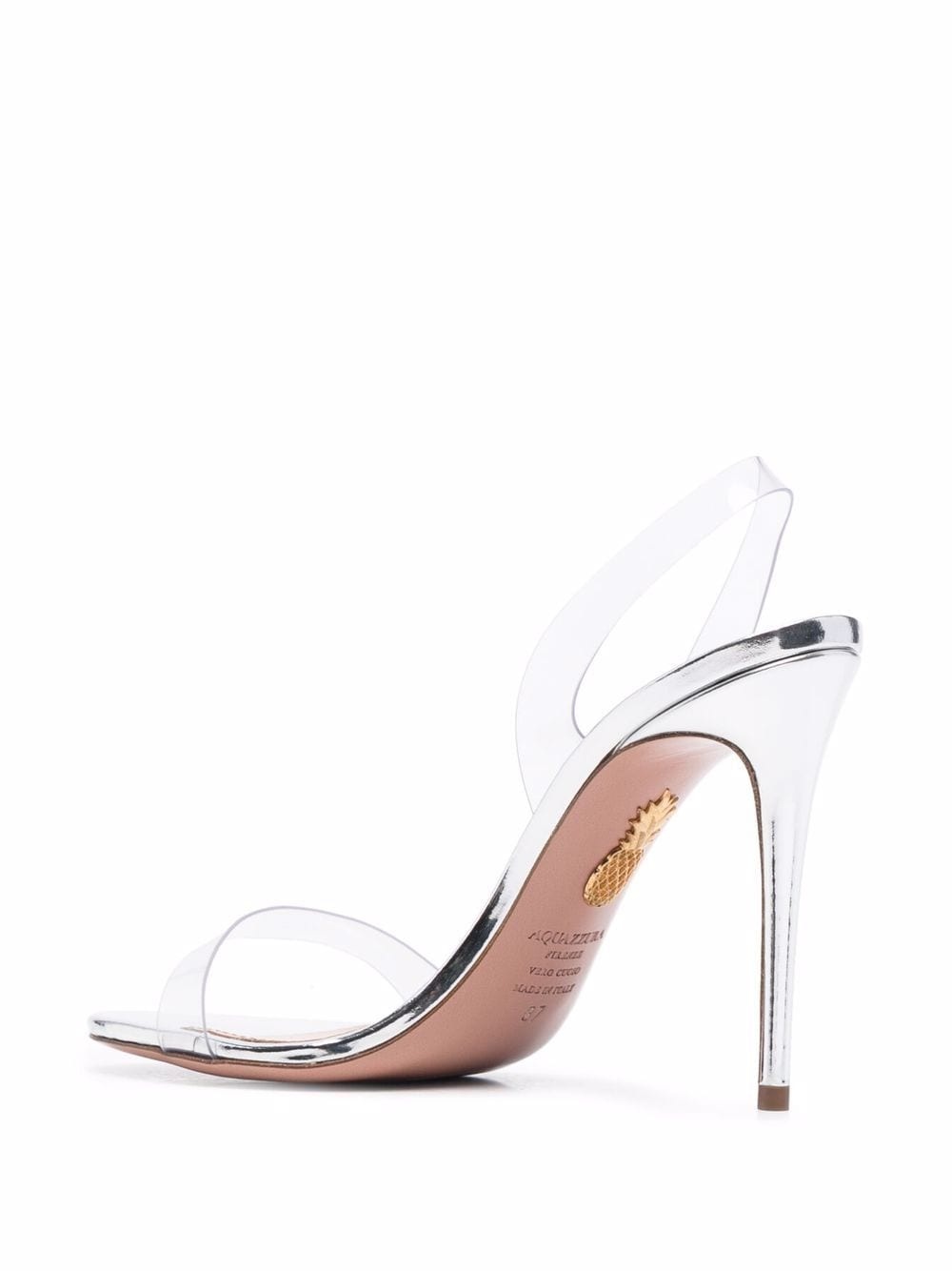 So Nude Plexi 105mm metallic sandals - 5
