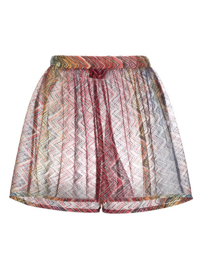 Missoni Zigzag-print high-waisted shorts outlook