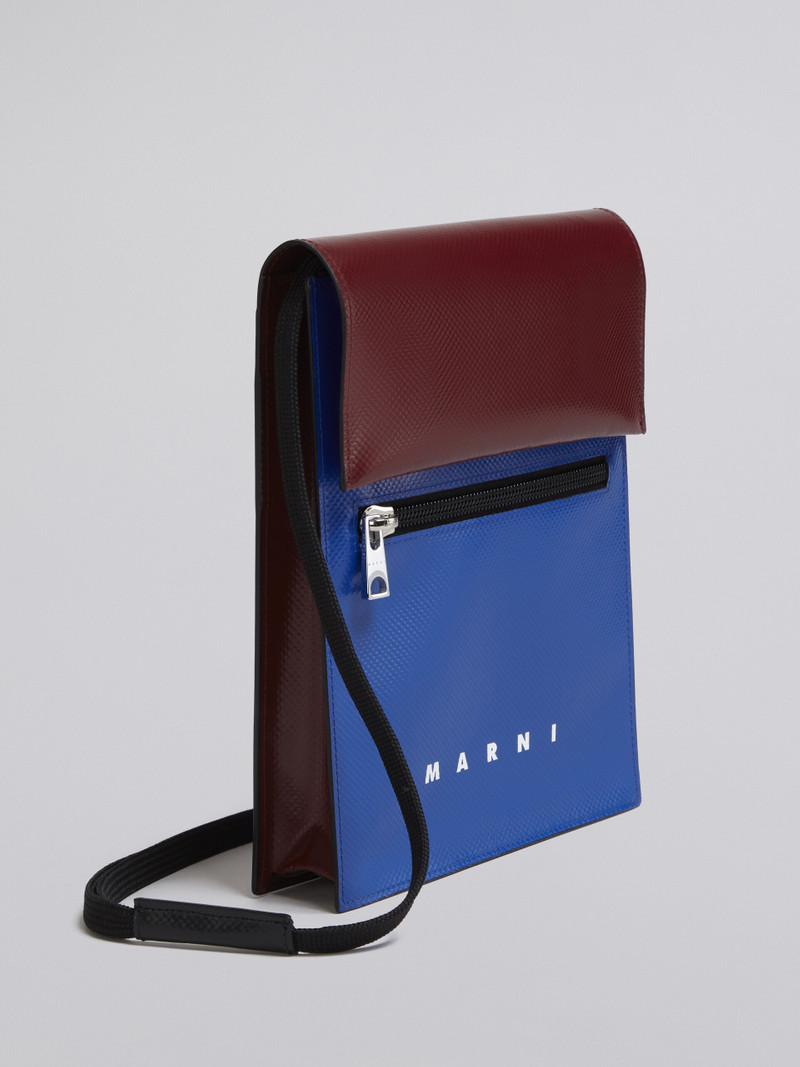BLUE AND BORDEAUX TRIBECA MESSENGER BAG 4