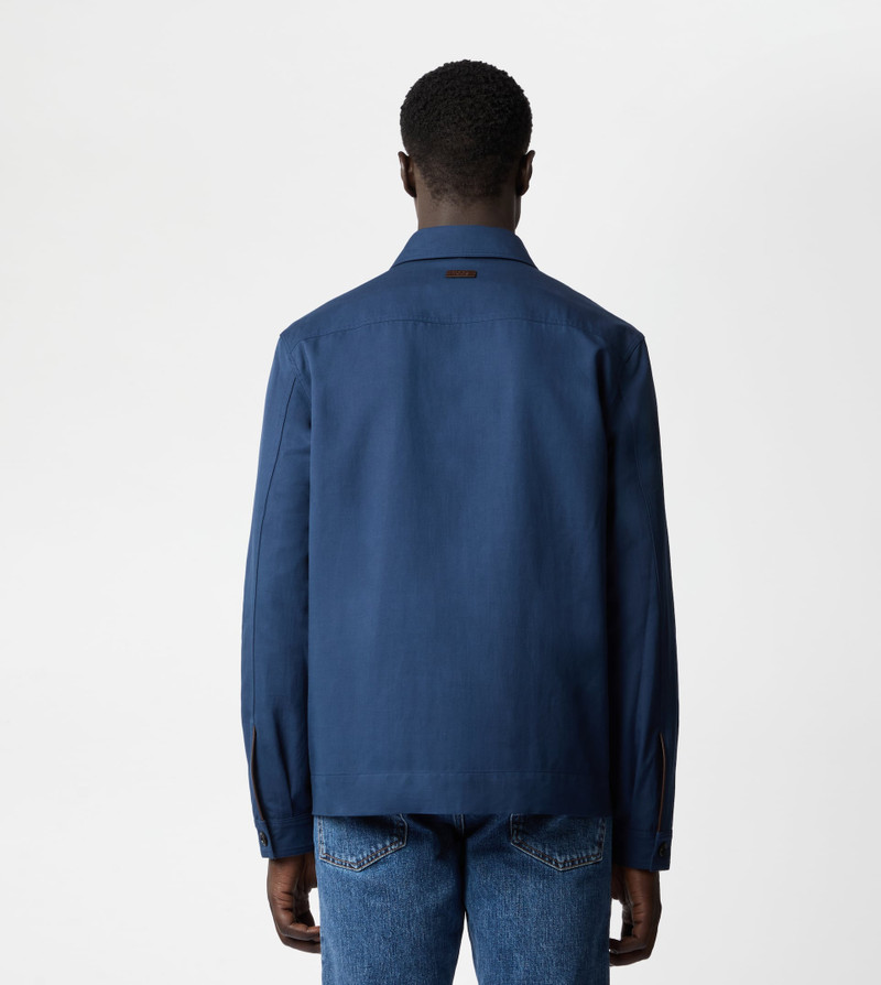 LINEN BLEND SHIRT JACKET - BLUE 5