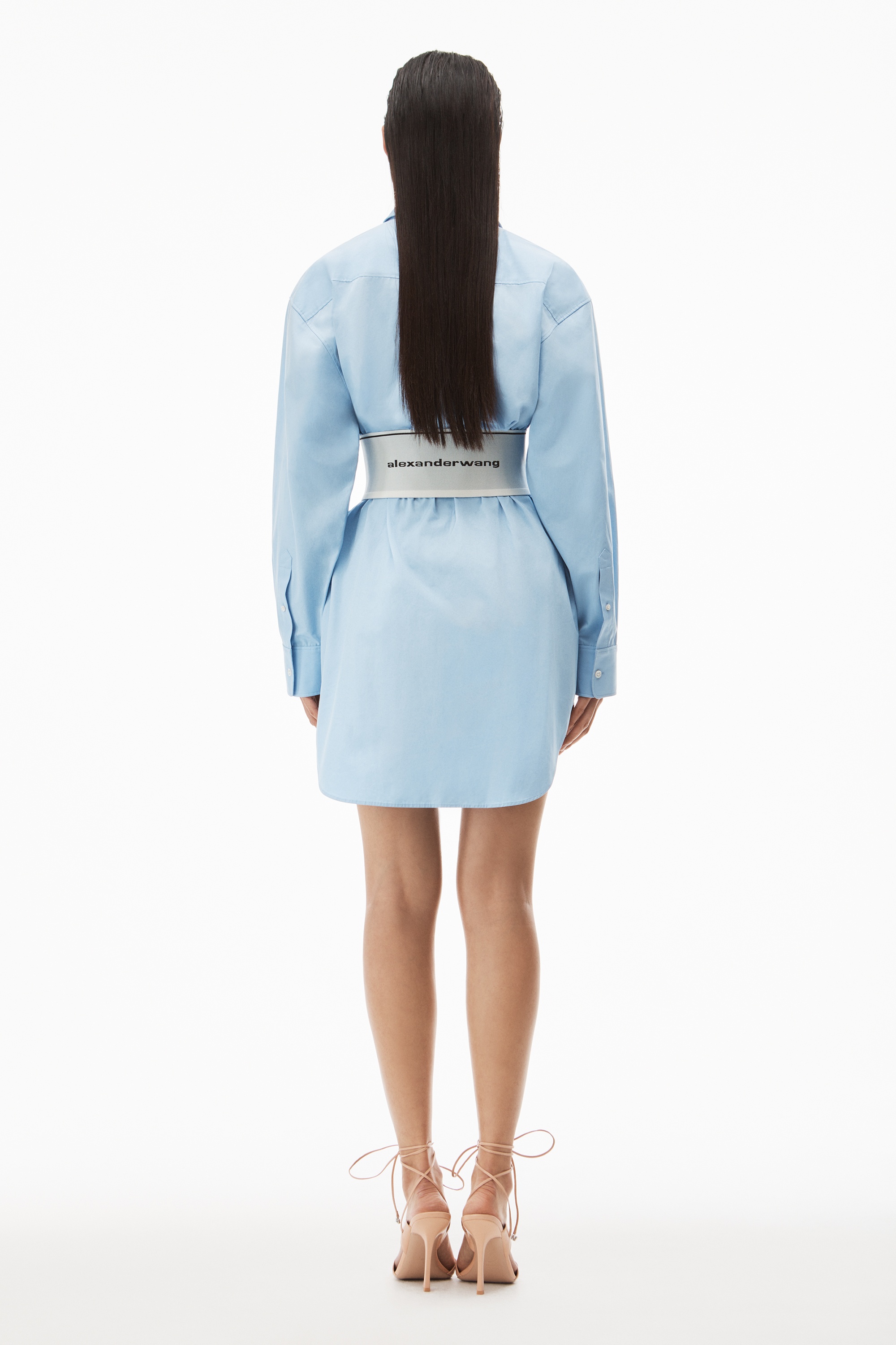 LOGO SHIRT DRESS IN FINE COTTON SHIRTING - 4