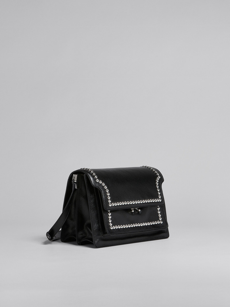 TRUNK SOFT LARGE BAG IN BLACK LEATHER WITH STUDS 6
