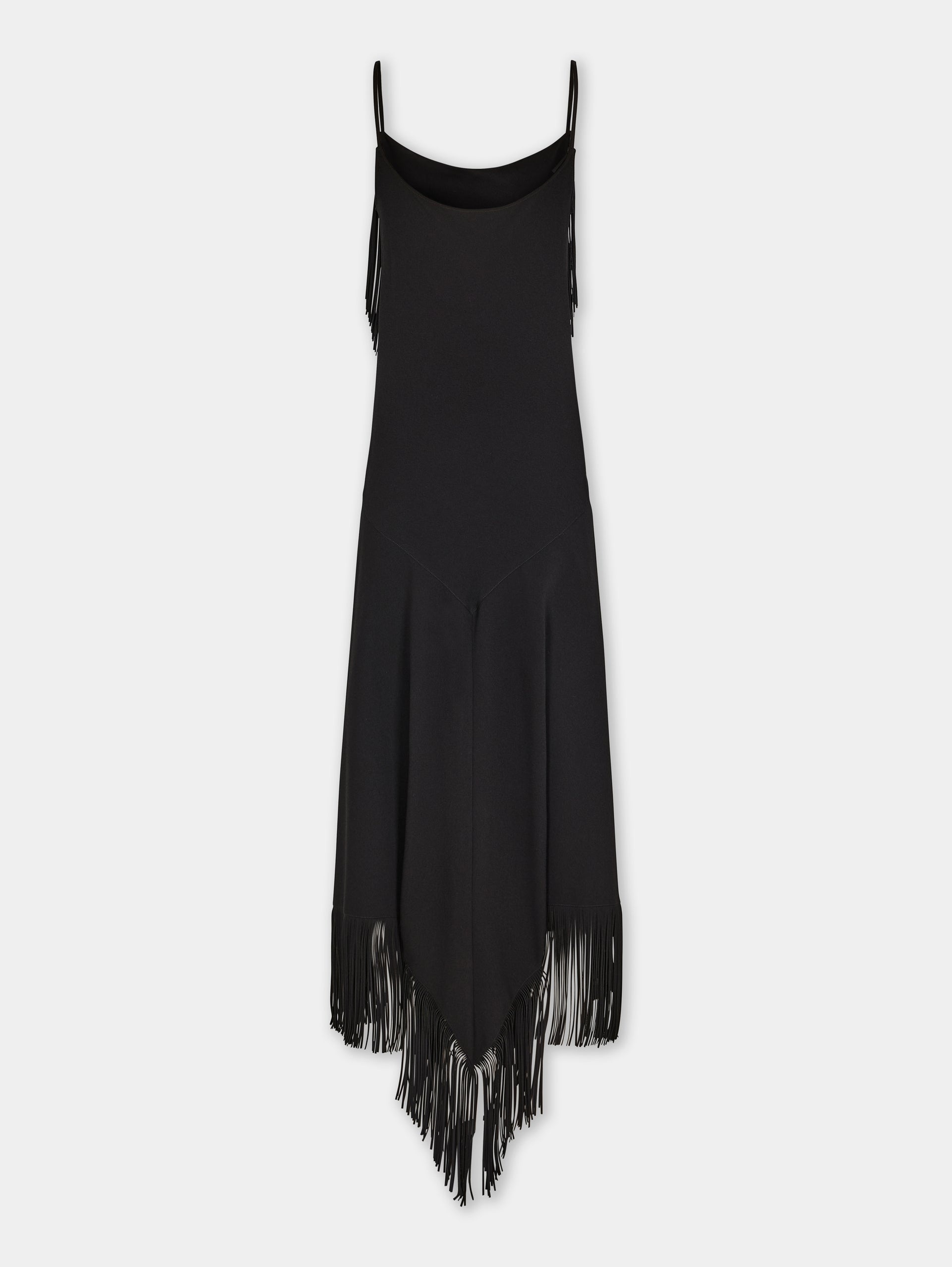 BLACK LONG DRESS IN CREPE - 7