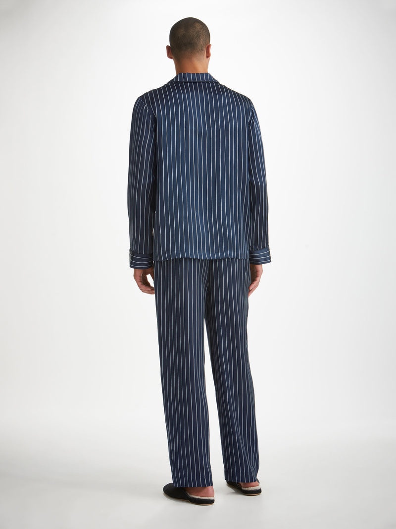 Men's Pajamas Brindisi 102 Silk Satin Navy - 4
