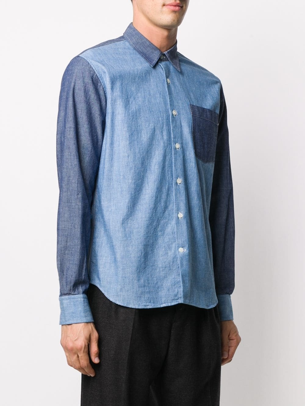 chest-pocket panelled shirt - 3