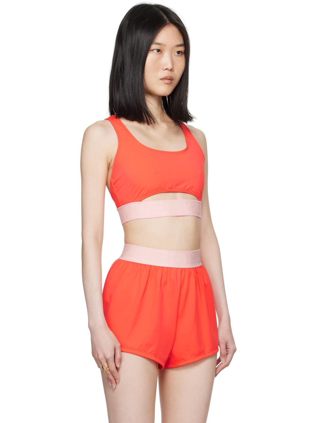 Orange Greca Border Bikini Top - 2