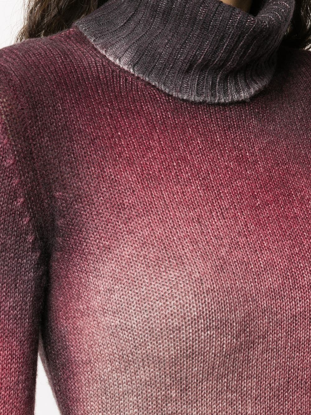 faded roll-neck cashmere jumper - 5