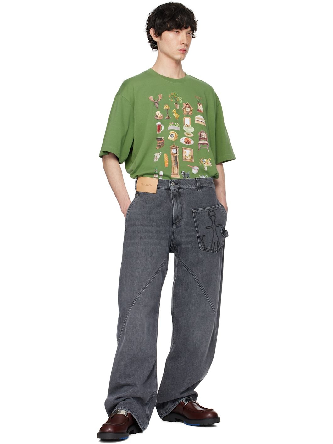 Gray Twisted Workwear Denim Jeans - 4