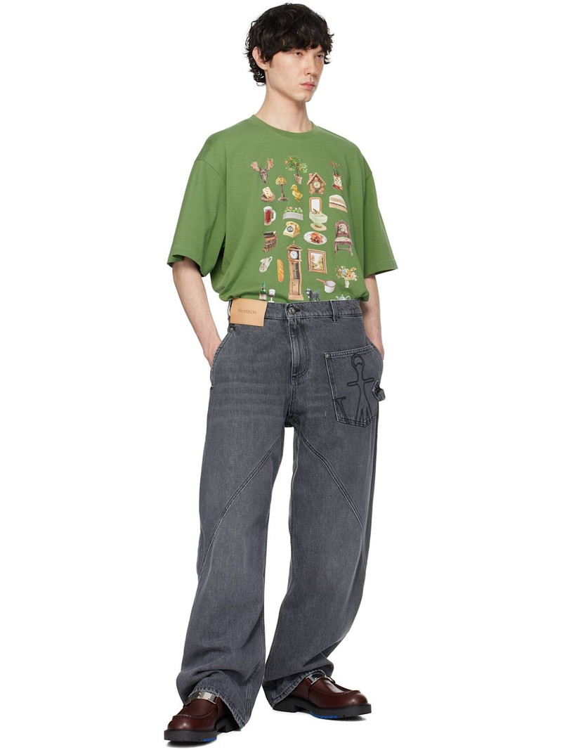 JW Anderson Gray Twisted Workwear Denim Jeans outlook