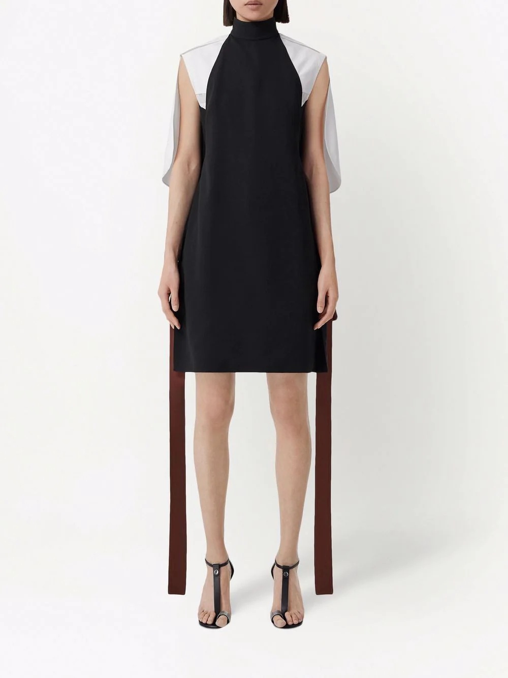 funnel-neck silk bib dress - 2