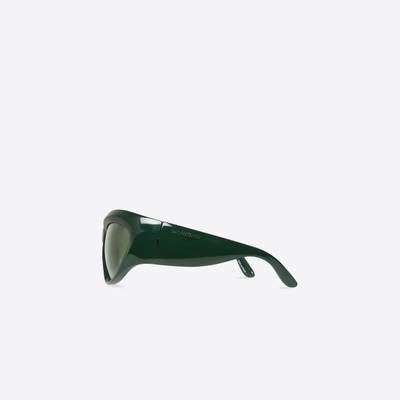 BALENCIAGA Wrap D-frame Sunglasses in Green outlook