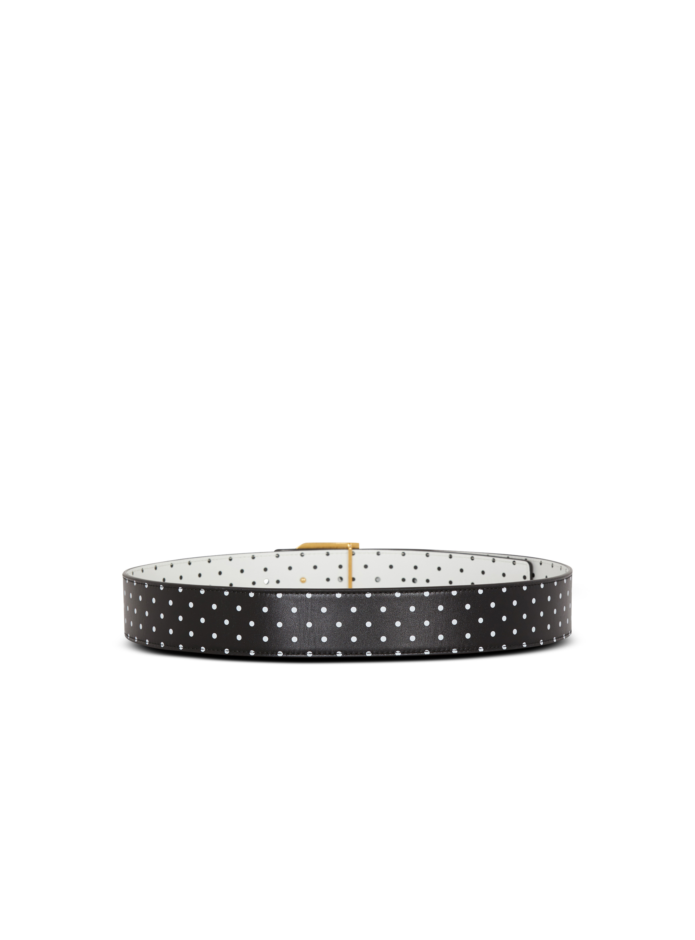 Reversible calfskin B-Belt with a Polka Dots print - 3