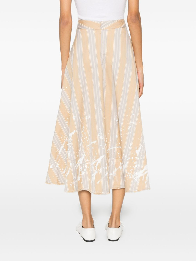 stripe-print paint-splatter skirt 4