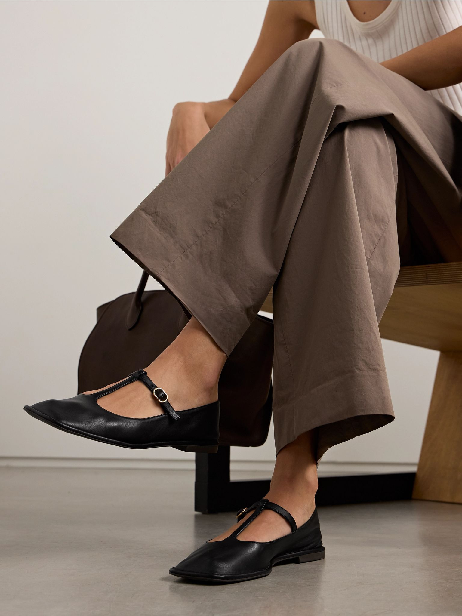 Leather Mary Jane ballet flats Black - 2