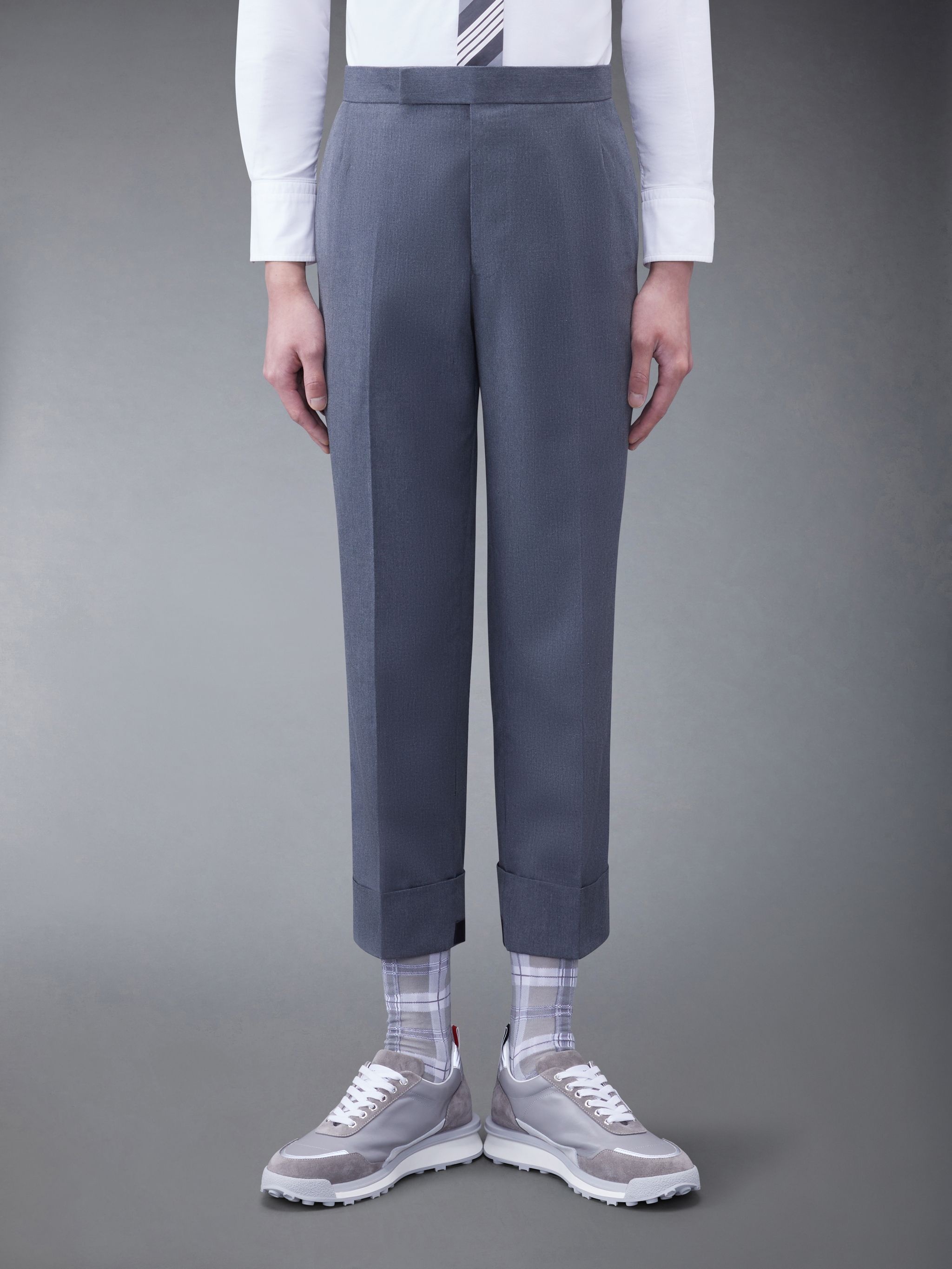 cropped straight-leg trousers - 1