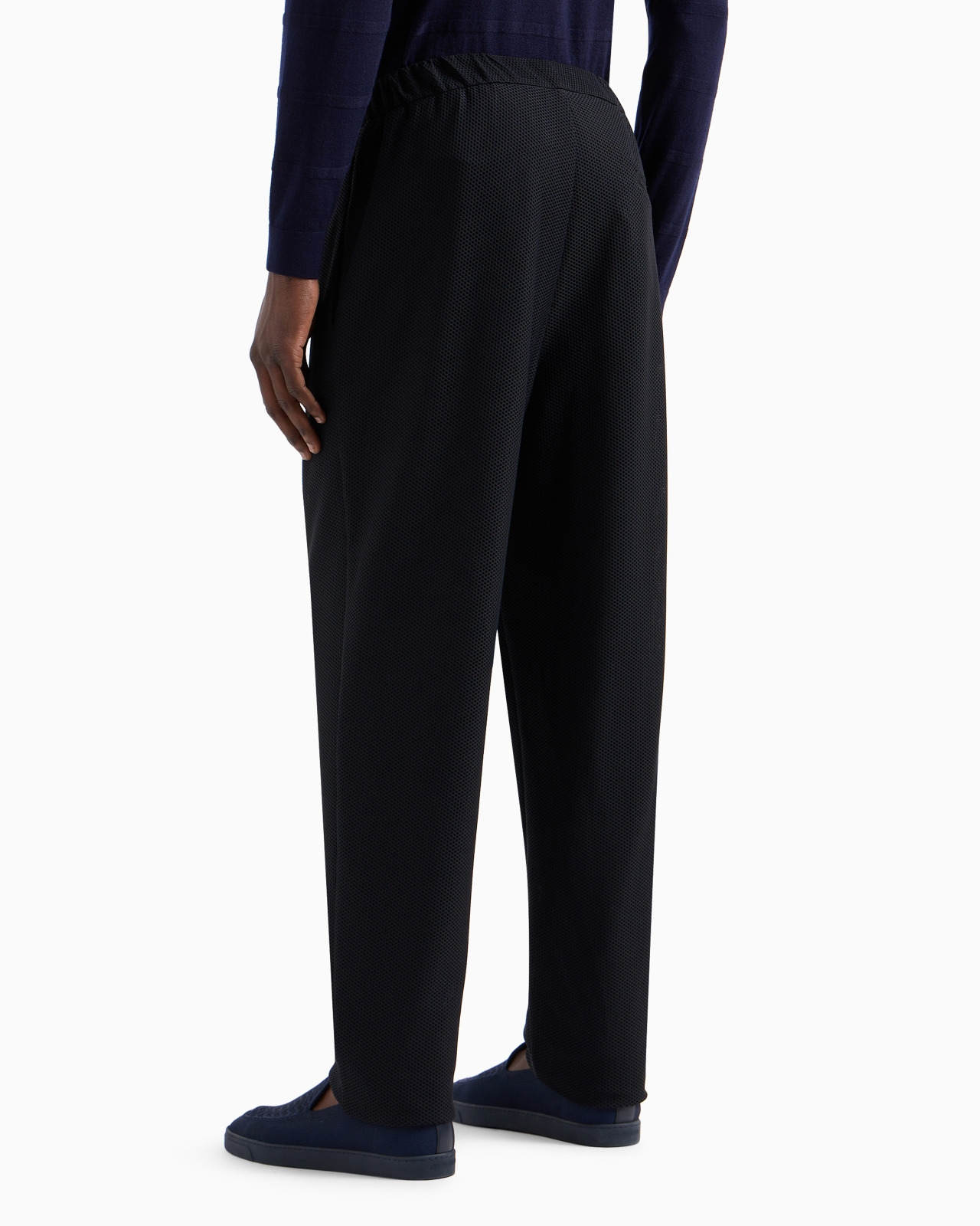 Technical waffle flat-front trousers - 3