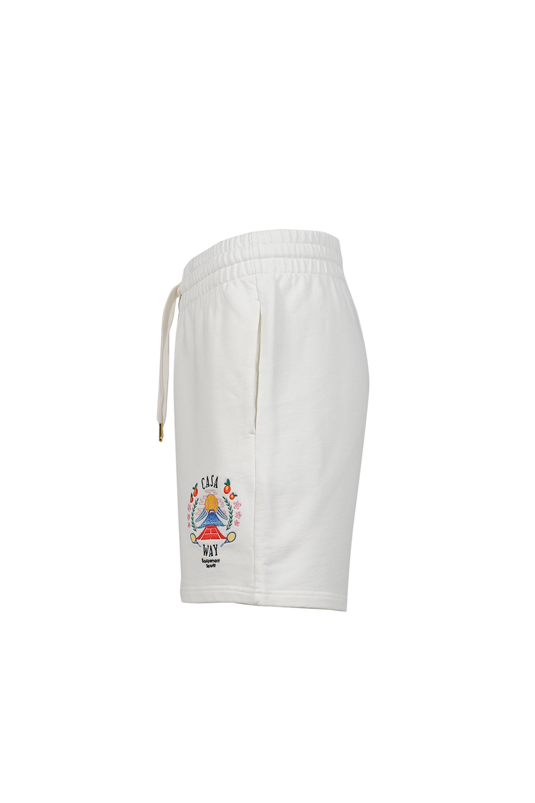 CASA WAY MOUNTAIN EMBROIDERED SWEATSHORTS / WHT - 7