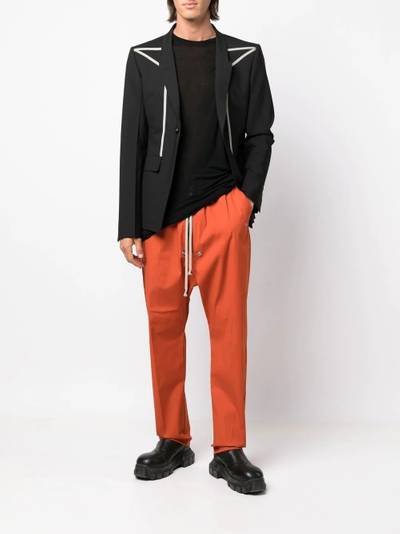 Rick Owens Bela drawstring organic cotton trousers outlook