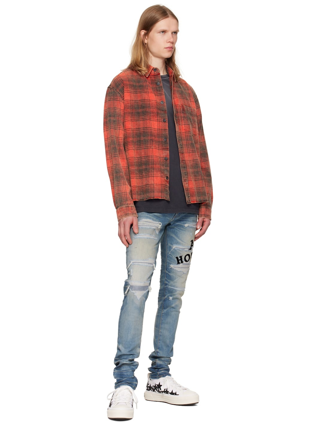 Blue 'AMIRI Hollywood' Repaired Jeans - 4