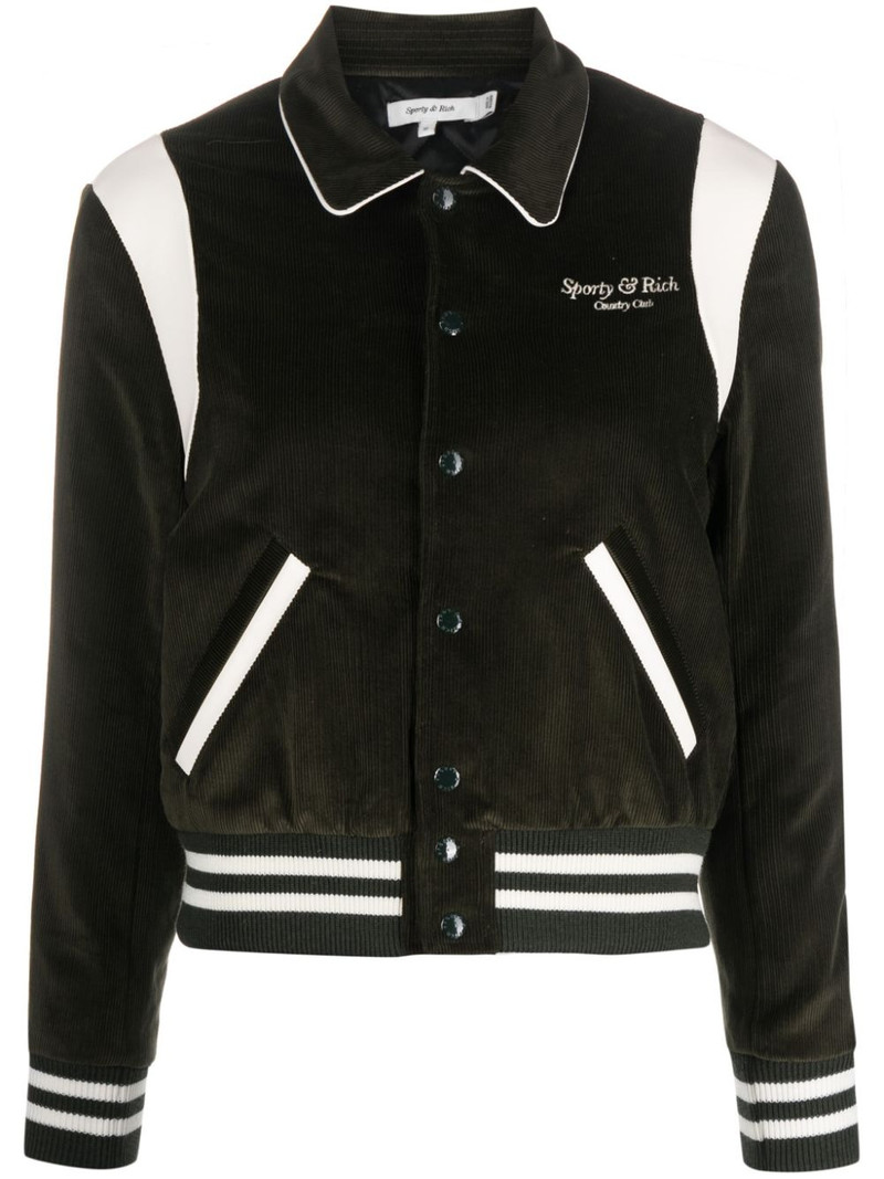 로고 자수 면 bomber 재킷 1