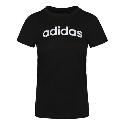 (WMNS) adidas Sports Stylish Short Sleeve 'Black White' DP2361 - 1