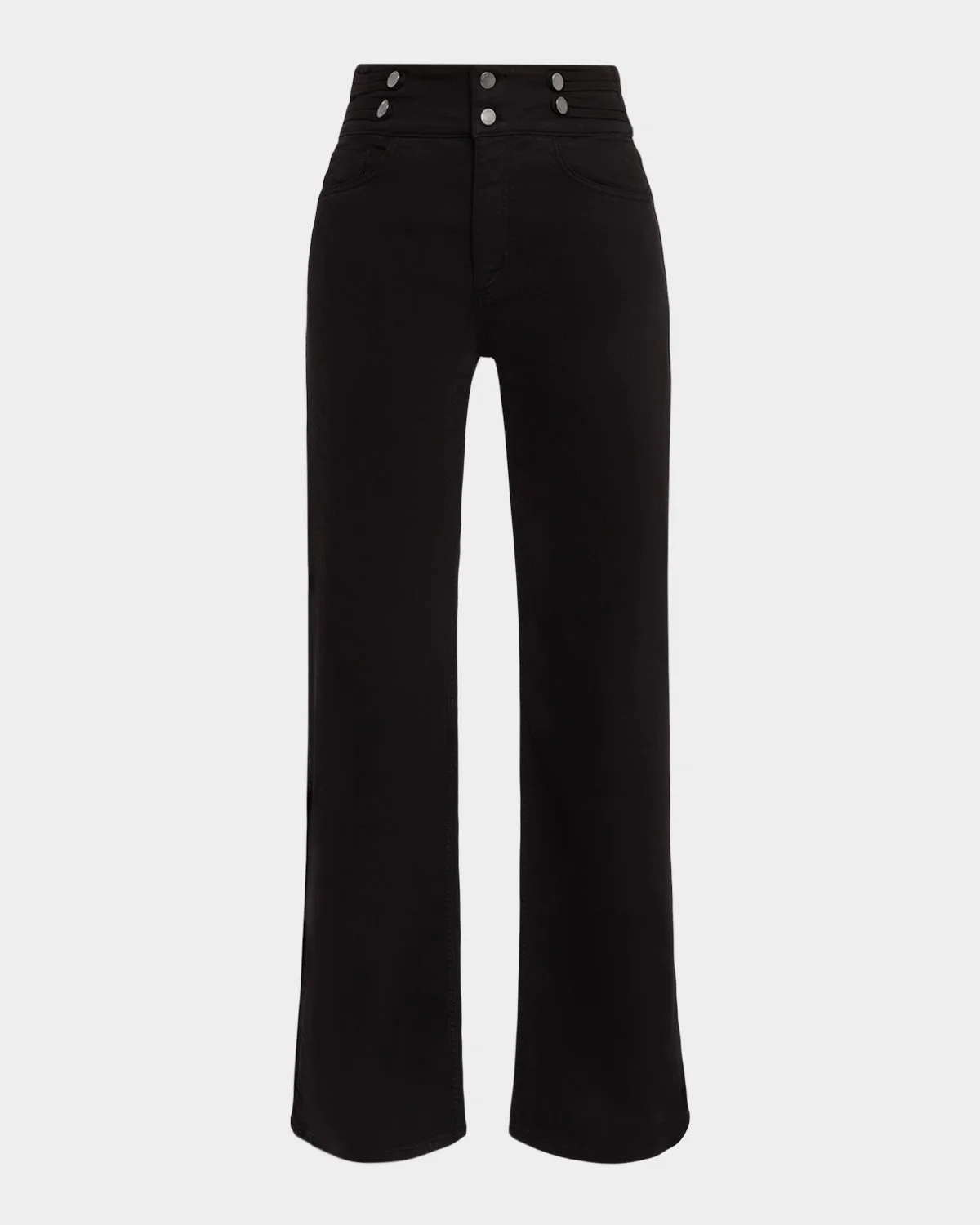 Liv Double-Button Wide-Leg Jeans - 1