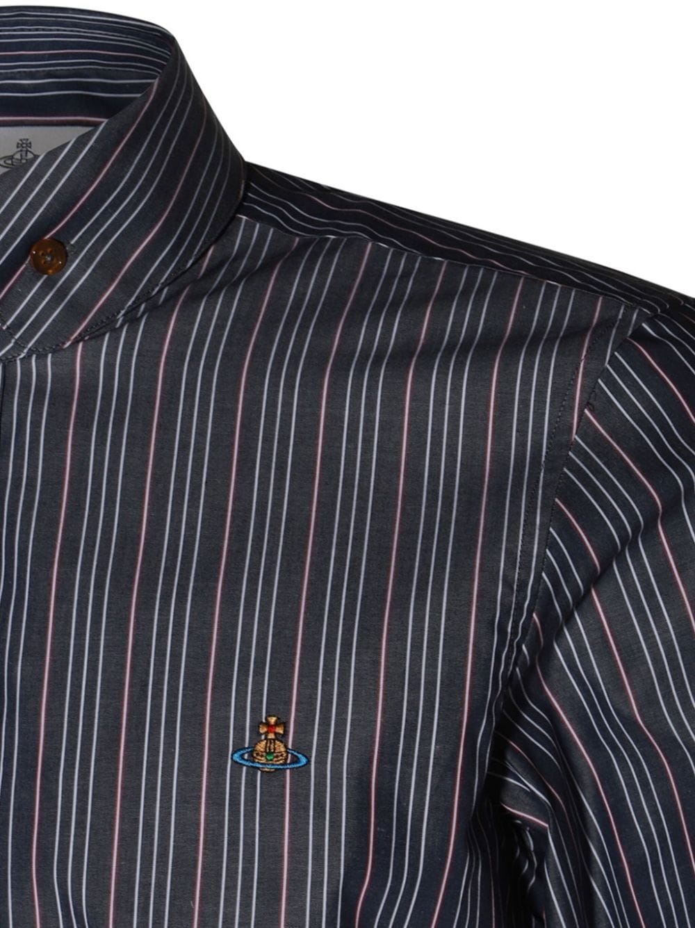 Orb-embroidered striped shirt - 3