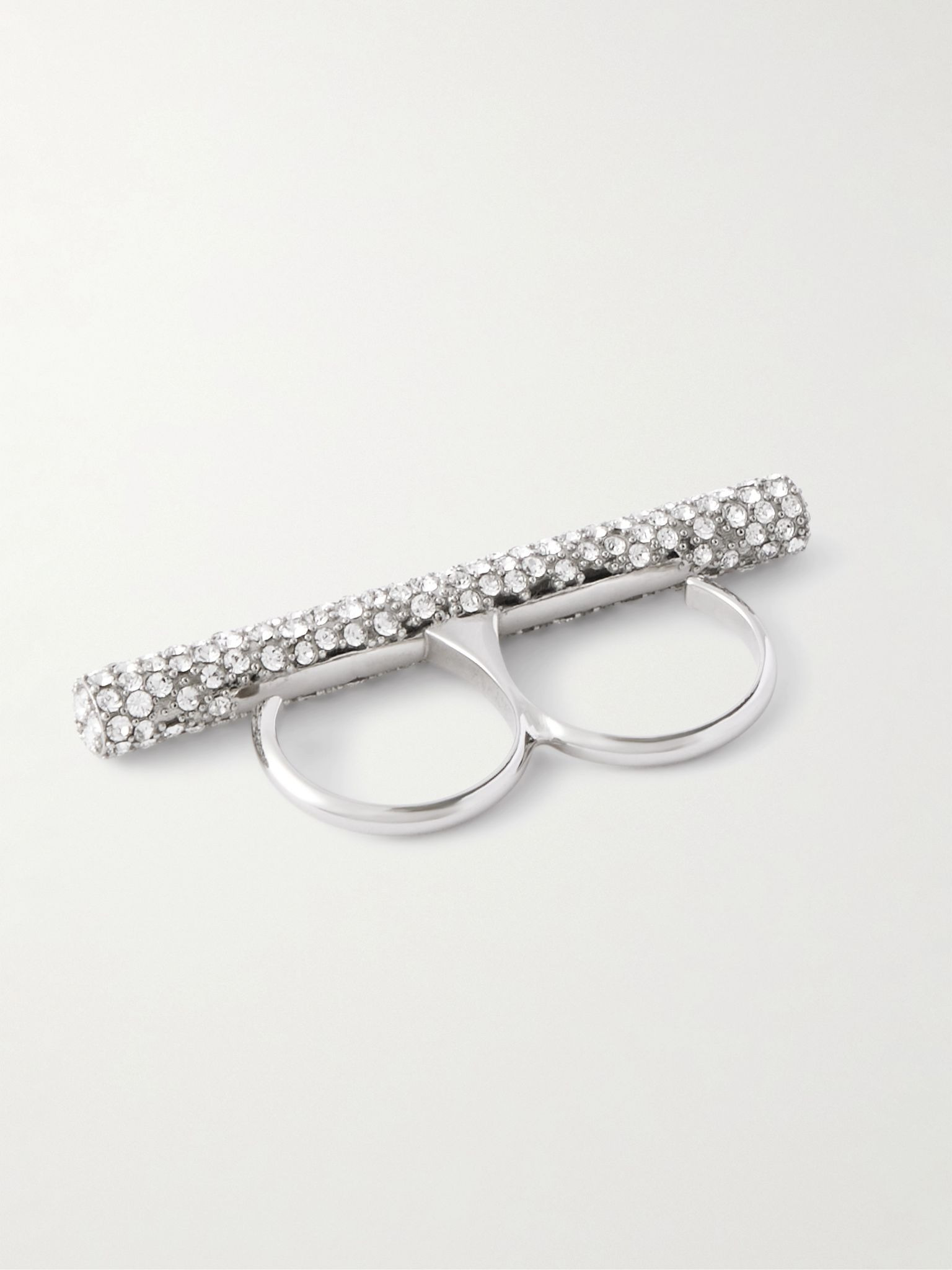 T-Bar silver-tone crystal ring Silver - 3