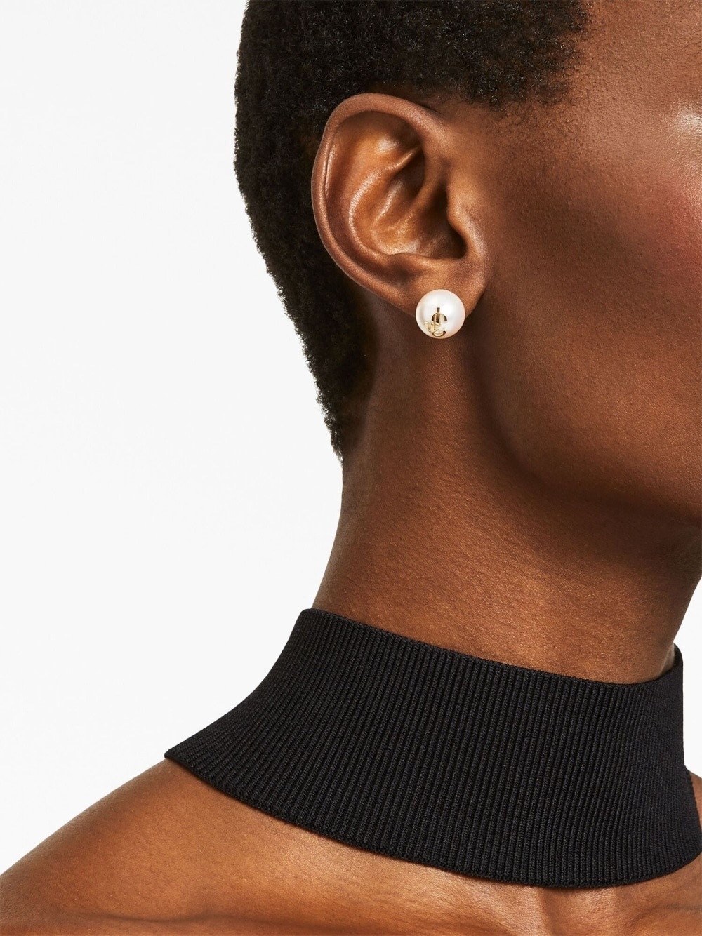 debossed-logo pearl earrings - 2
