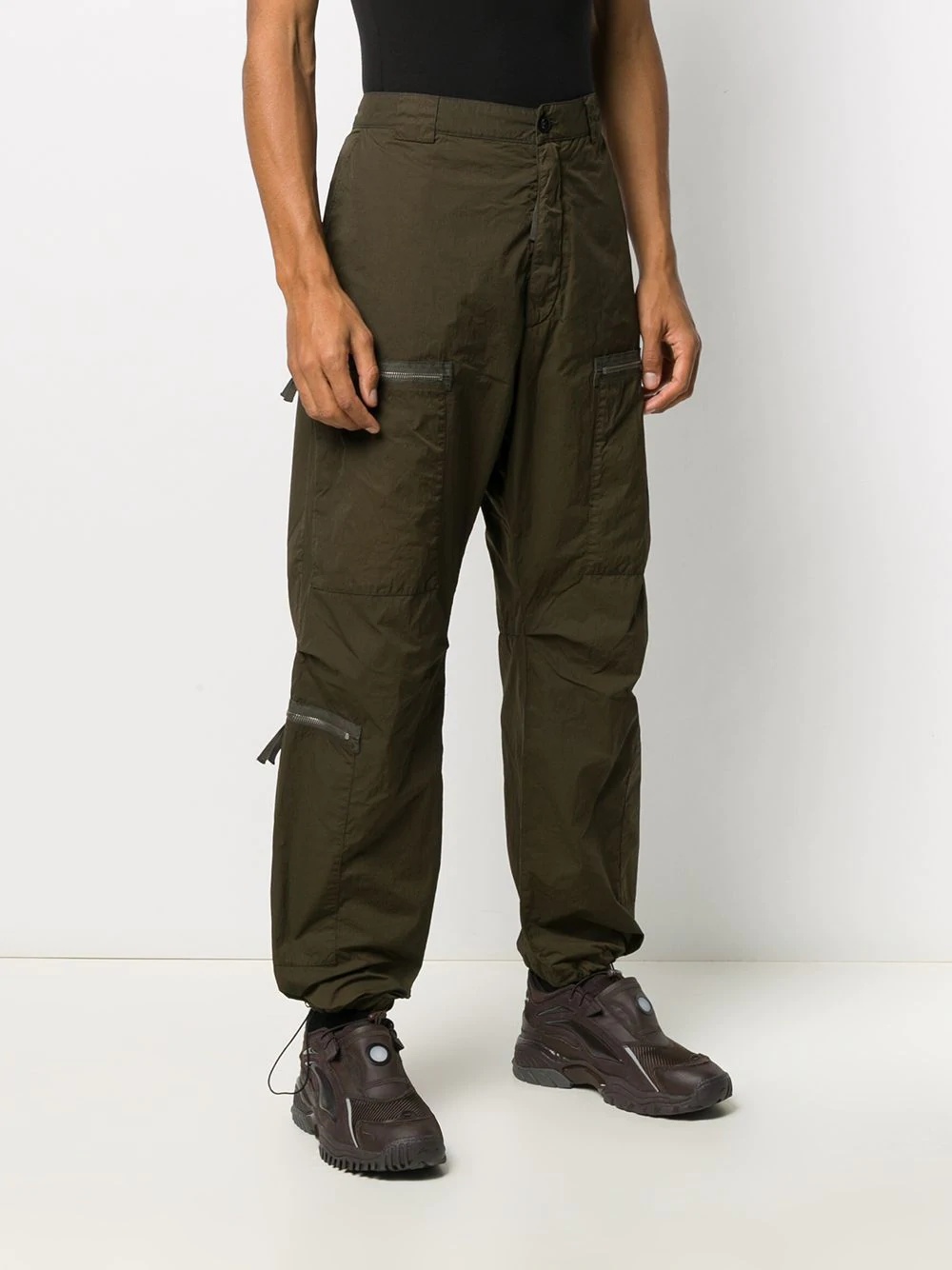 drawstring ankle cargo pants - 3