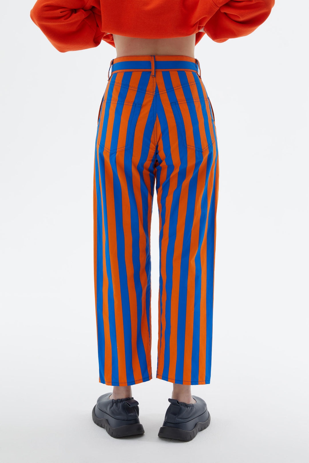 ORANGE & AZURE STRIPED PANTS - 4