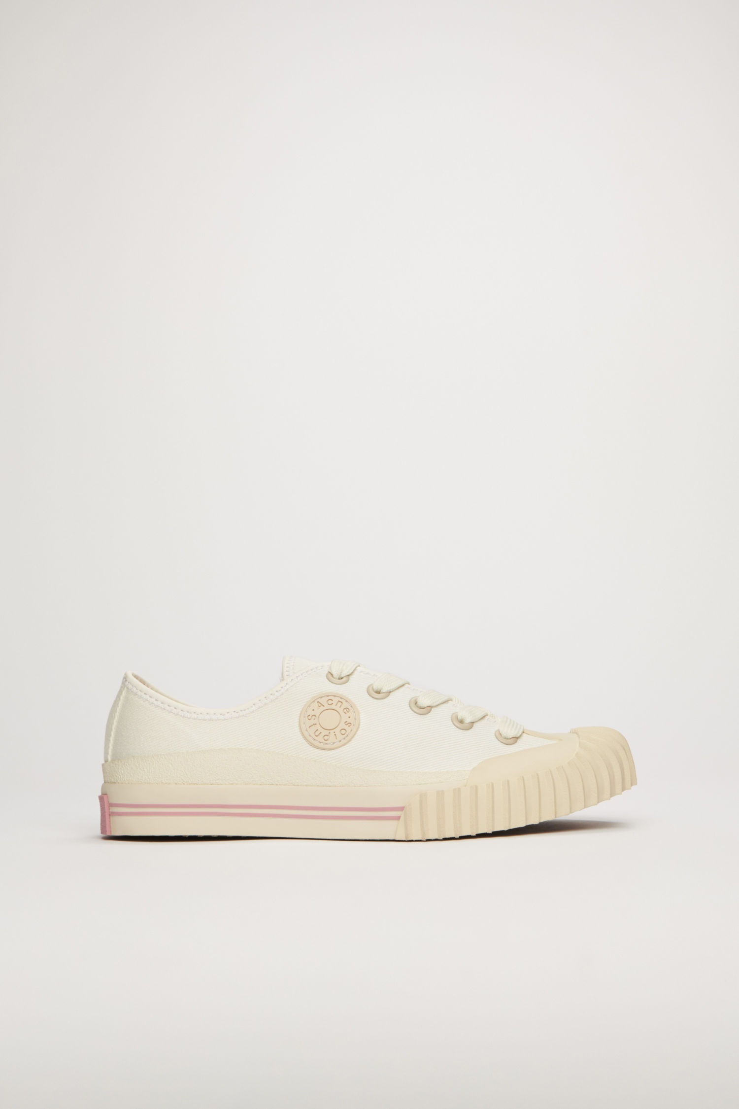 Logo-patch canvas sneakers ivory white - 1