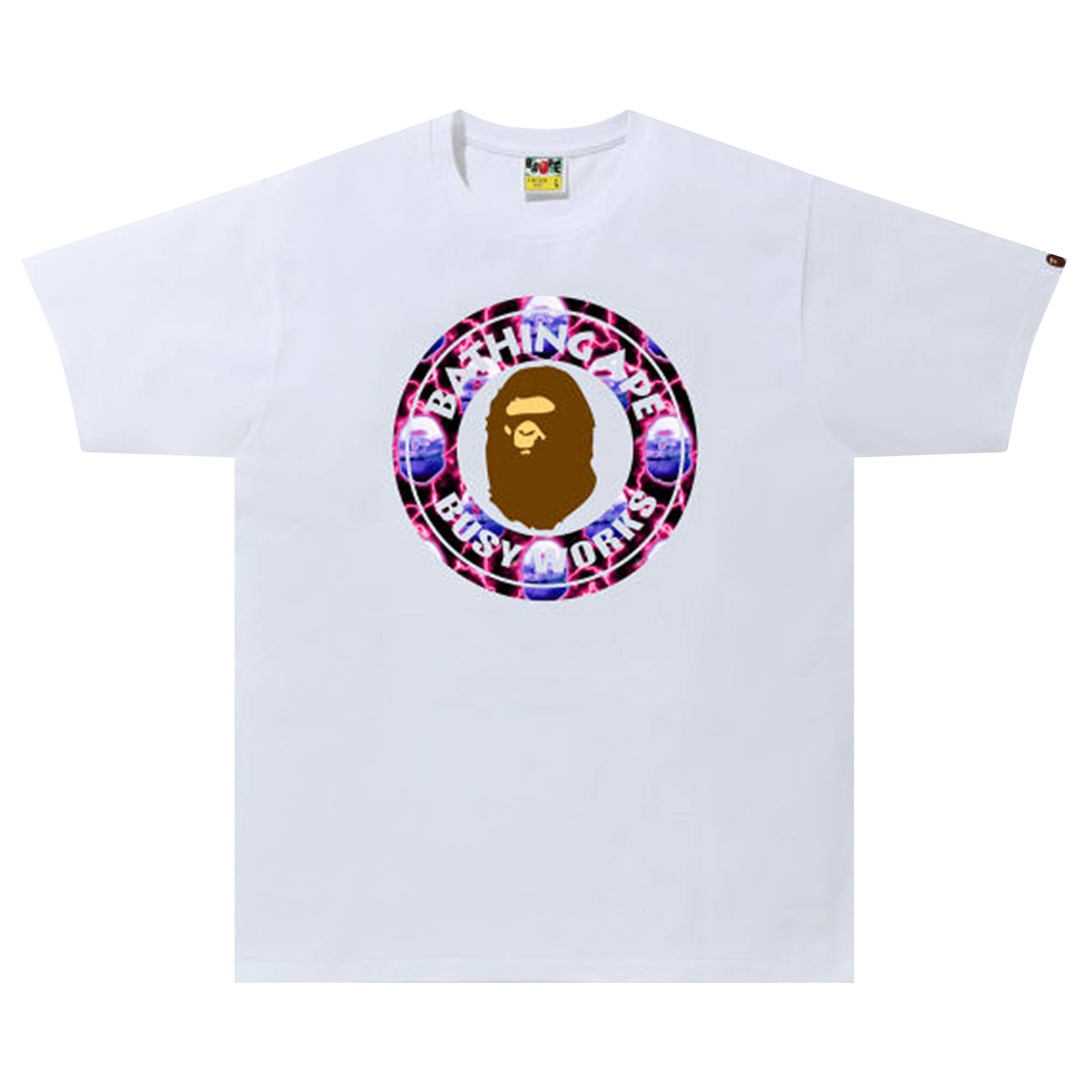 BAPE Lightning Busy Works Tee 'White/Black' - 1