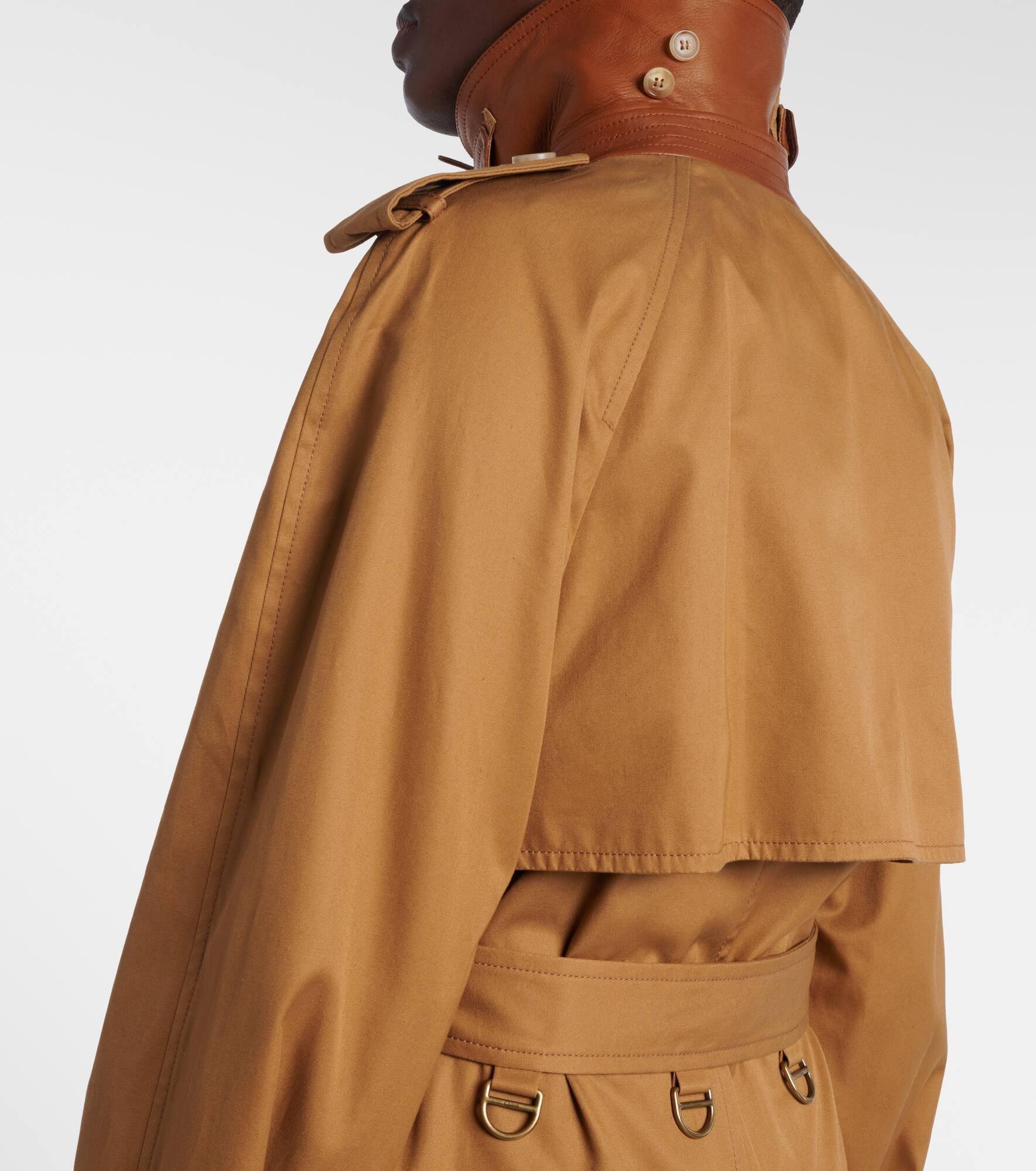 Cotton gabardine trench coat - 6