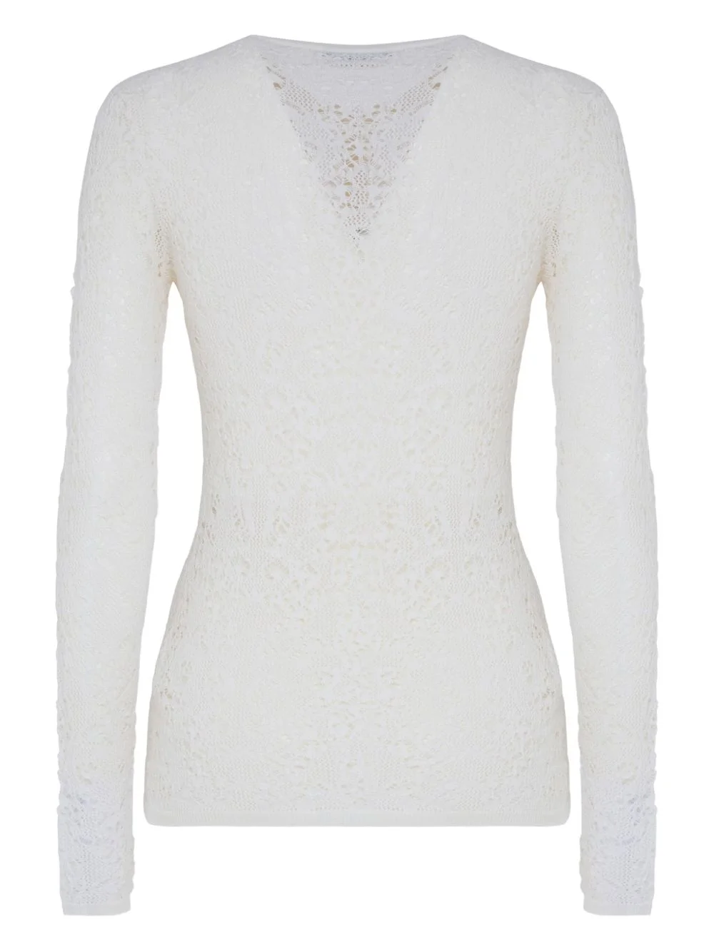 lace crew-neck sweater - 1
