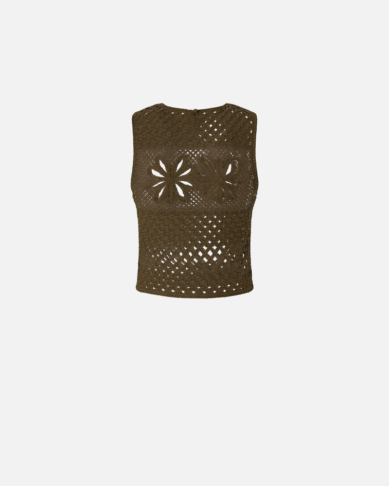 PINKO PERFORATED CROCHET SLEEVELESS TOP outlook