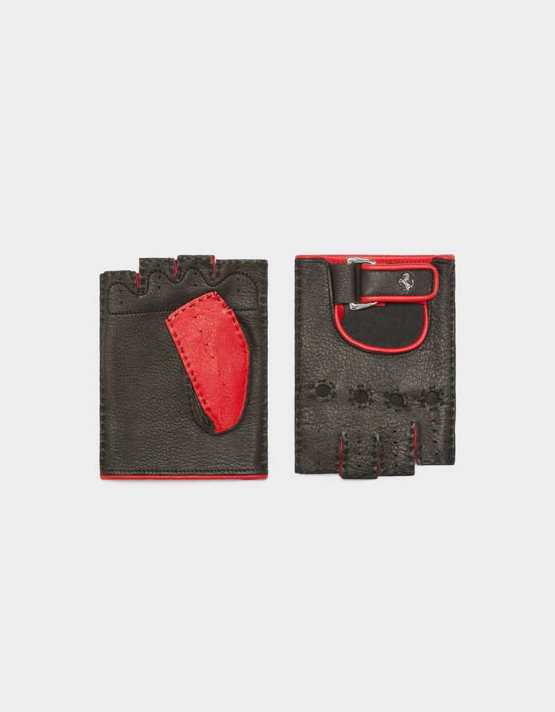 Leather driving gloves with Prancing Horse detail 1