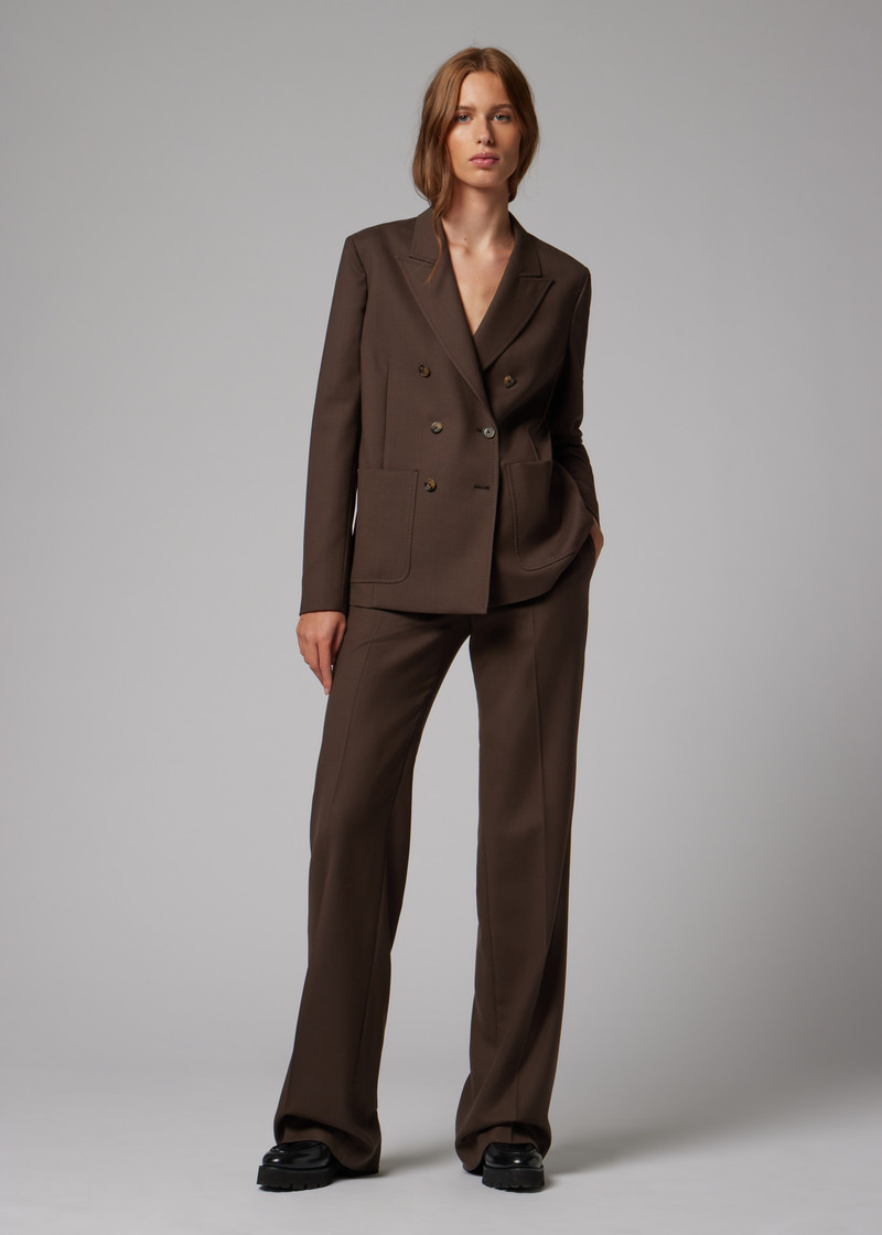 Women's Brown Wool Bootcut-Trousers 4