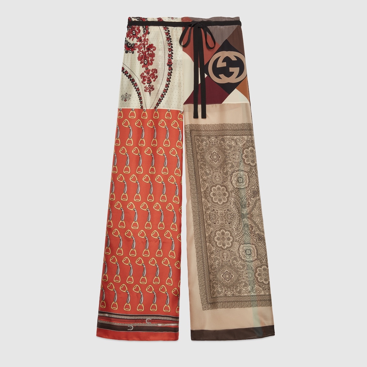 Heritage patchwork print silk pant - 1
