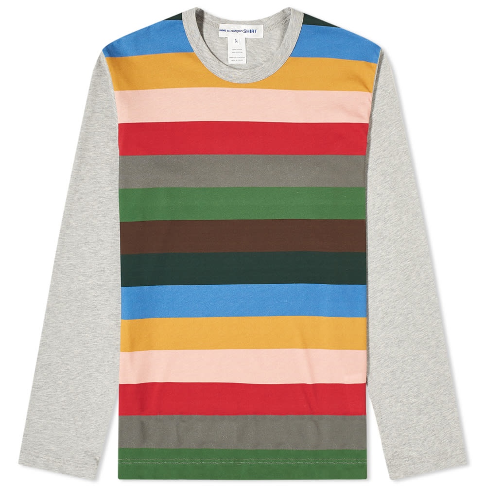 Comme des Garcons SHIRT Long Sleeve Block Stripe Tee - 1