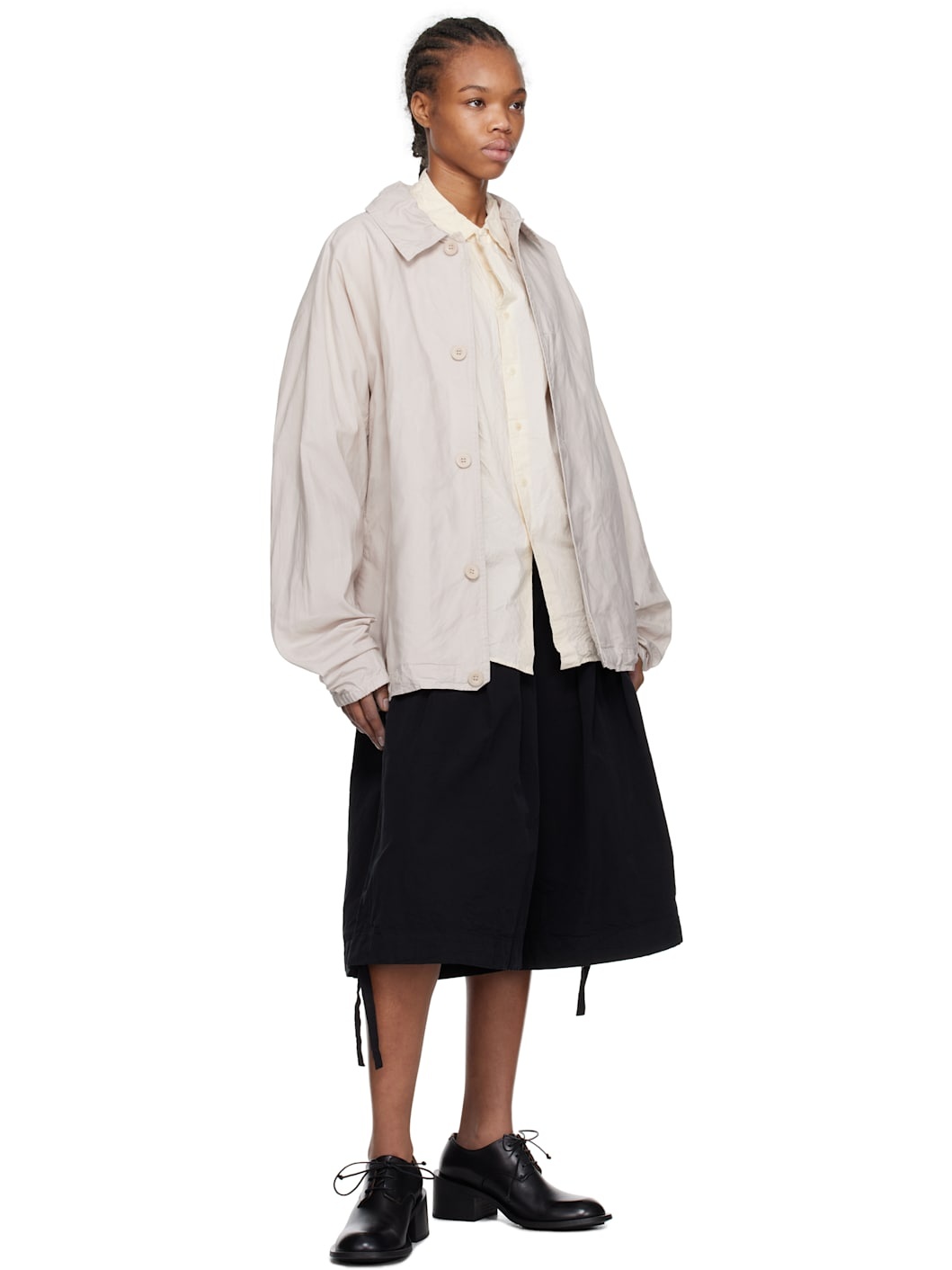 Beige Peche Blouson Jacket - 4