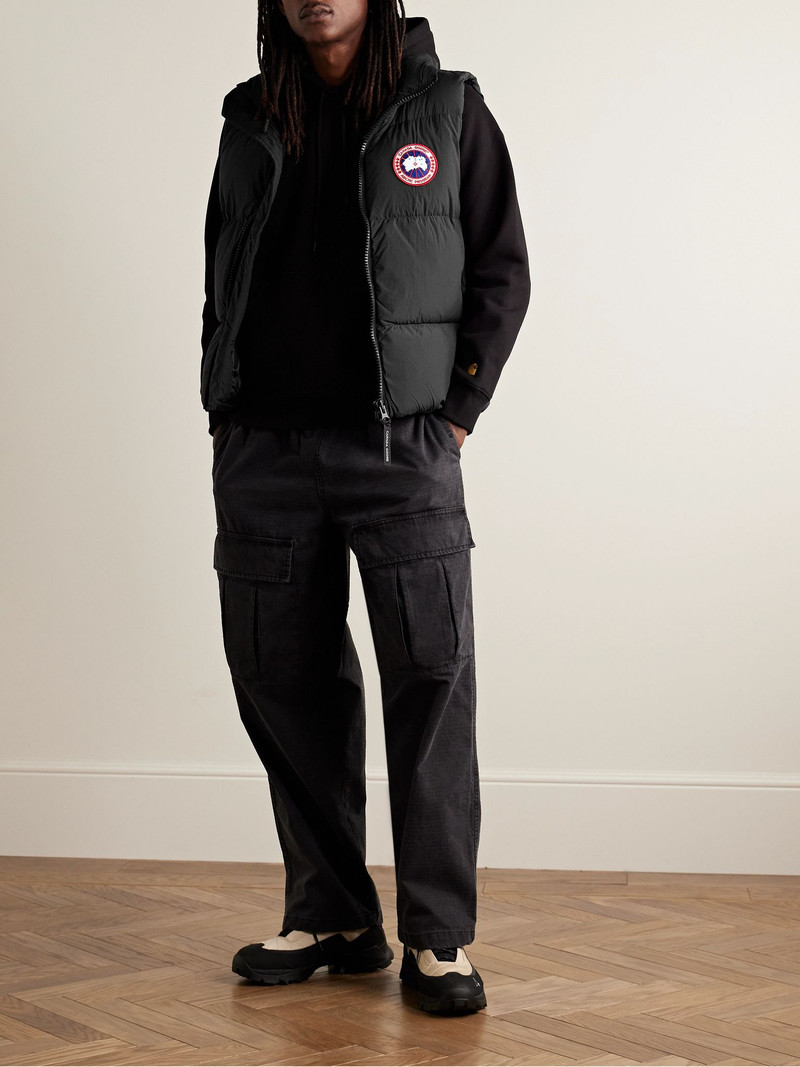 Canada Goose Lawrence Slim-Fit Logo-Appliquéd Quilted Enduraluxe® Down Gilet Black outlook