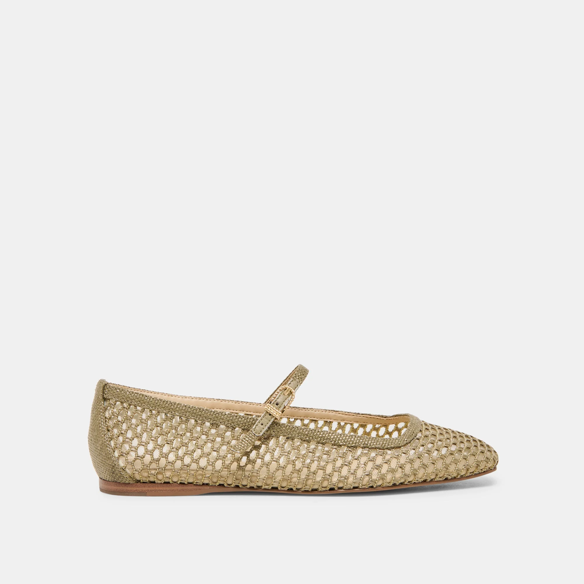 REYES BALLET FLATS OLIVE WOVEN RAFFIA - 1