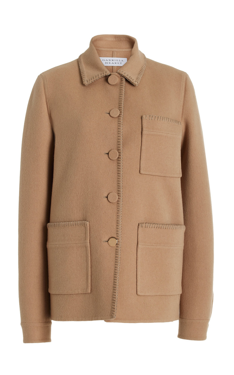 Ulu Chore Jacket in Camel Double-Face Recycled Cashmere - 1