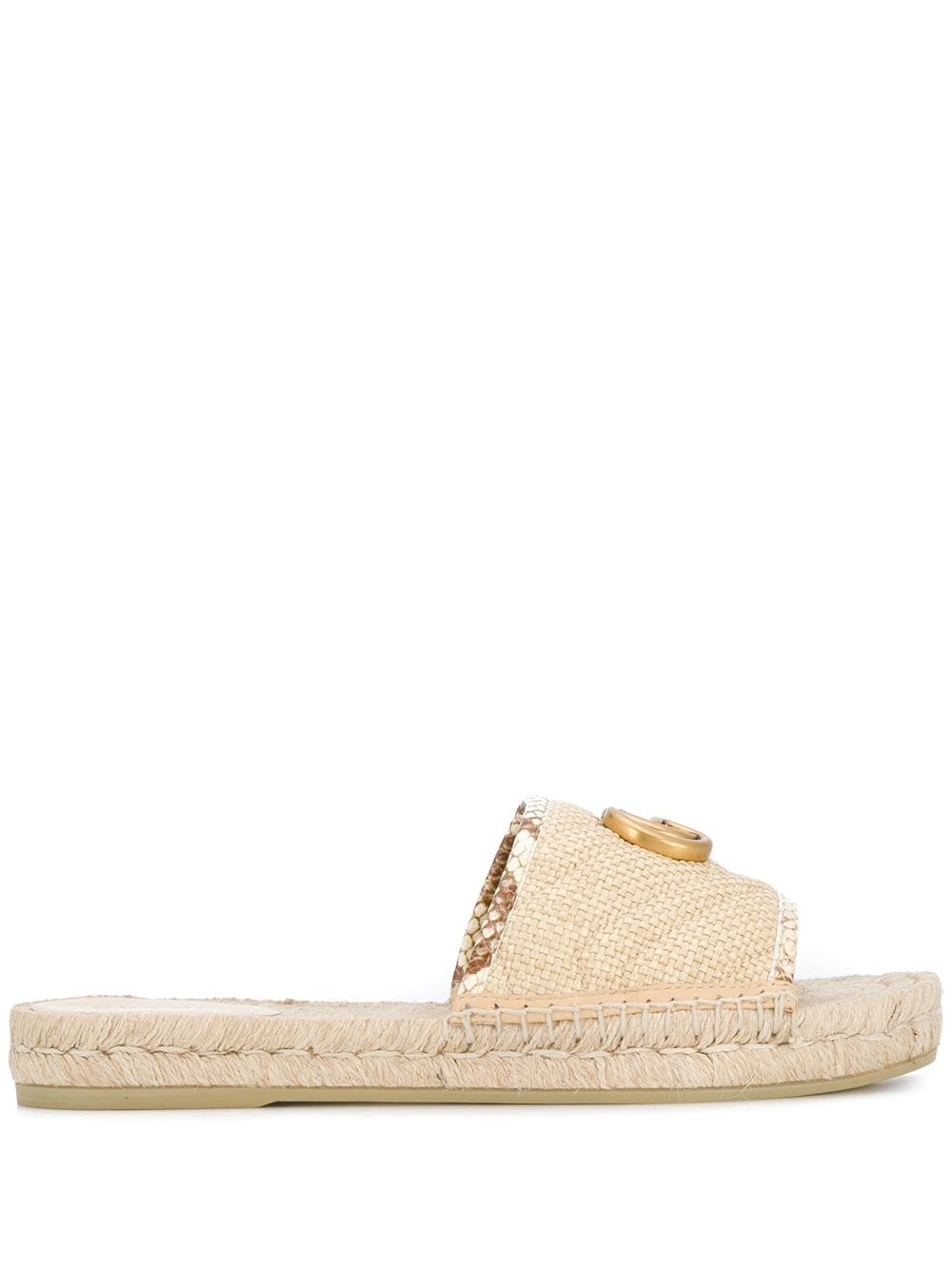 GG snakeskin trimmed espadrilles - 1