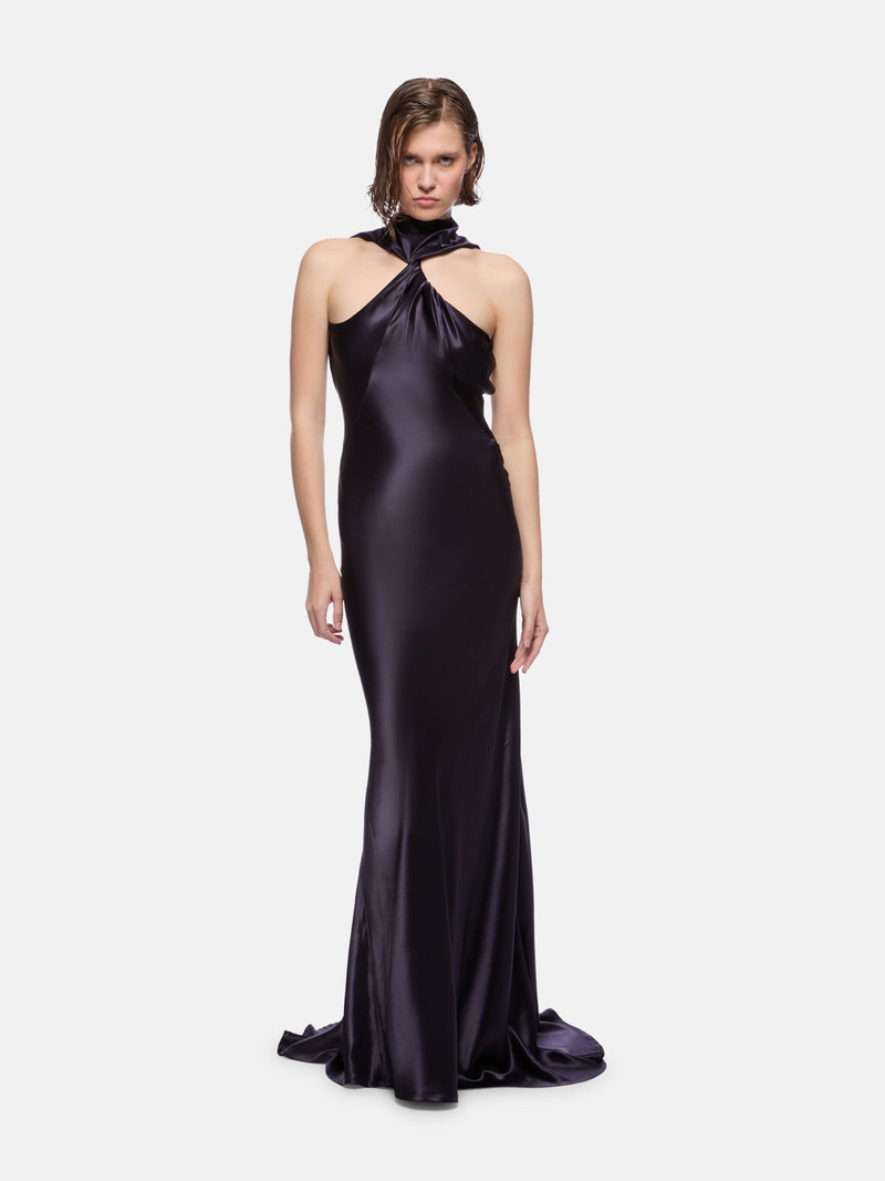 THE ATTICO PURPLE LONG DRESS outlook