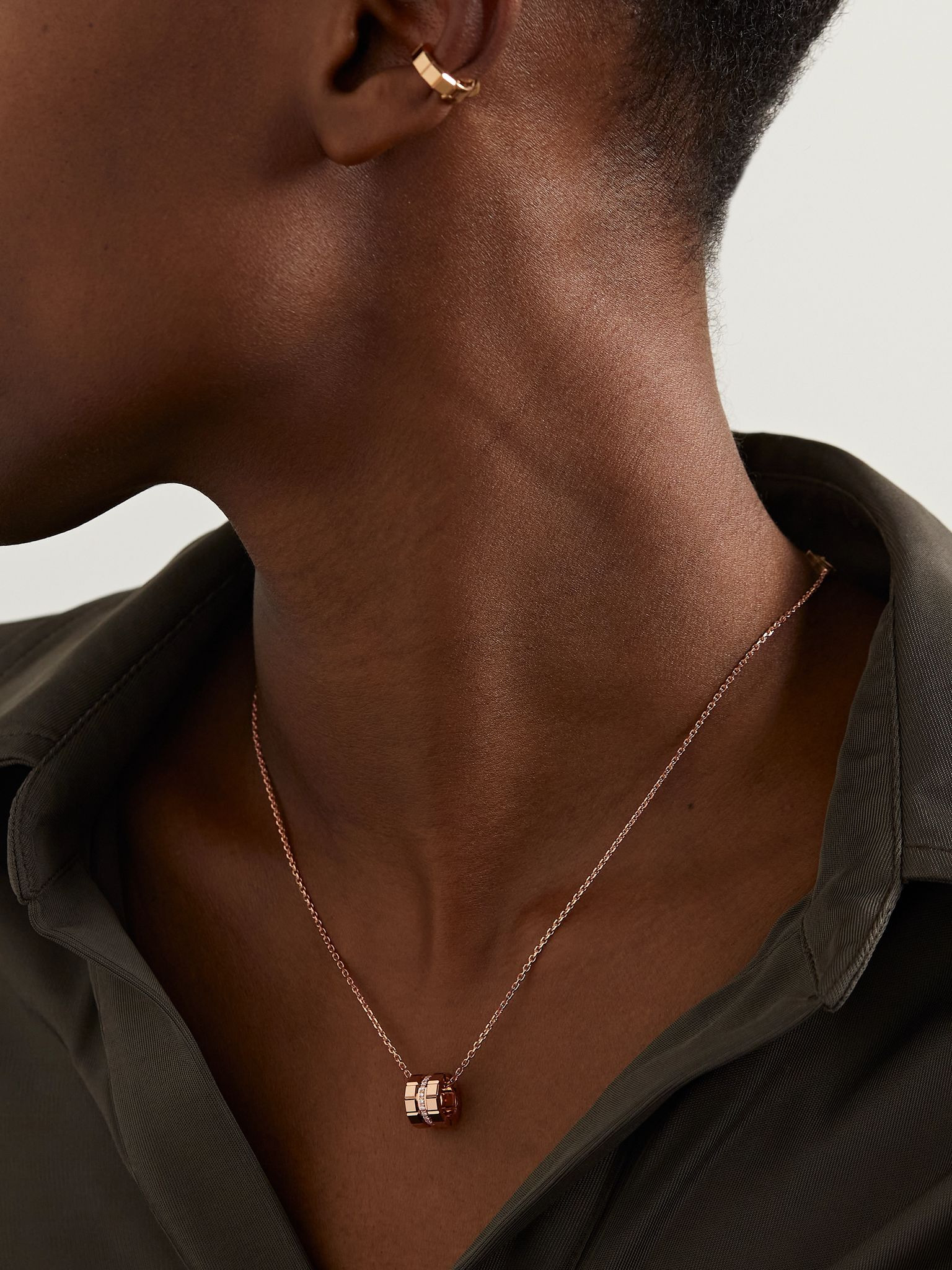 Ice Cube Pure Mini 18-karat rose gold diamond necklace Gold - 2
