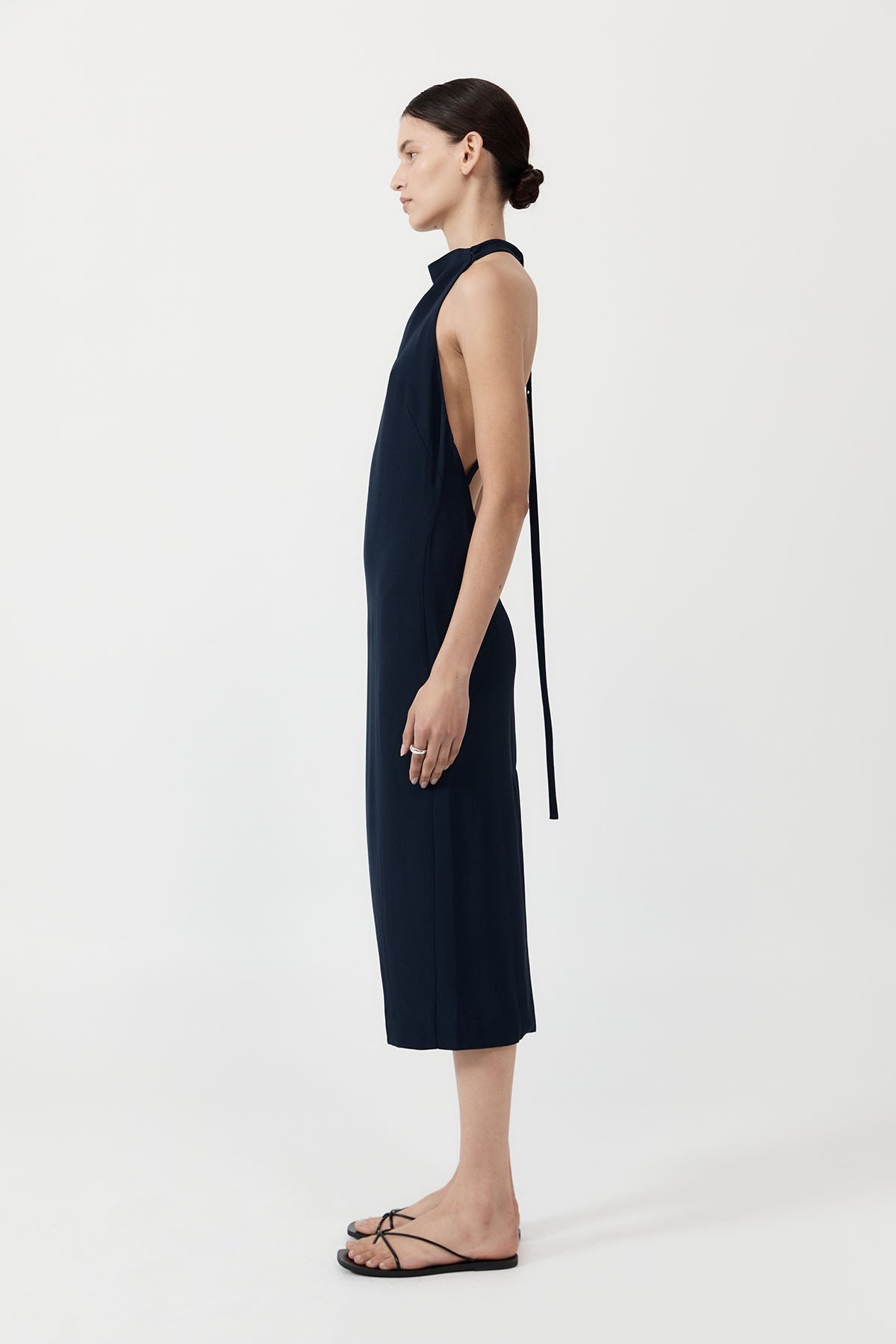 Asymm Belt Back Dress - Inkwell - 4