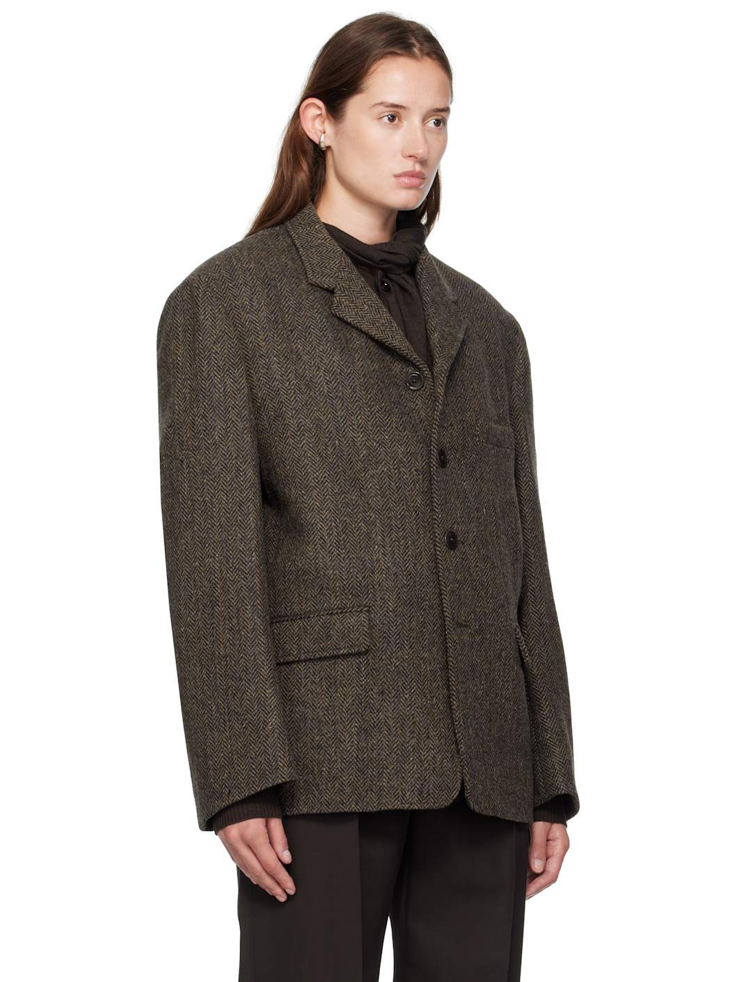 Brown Boxy Tailored Blazer - 2
