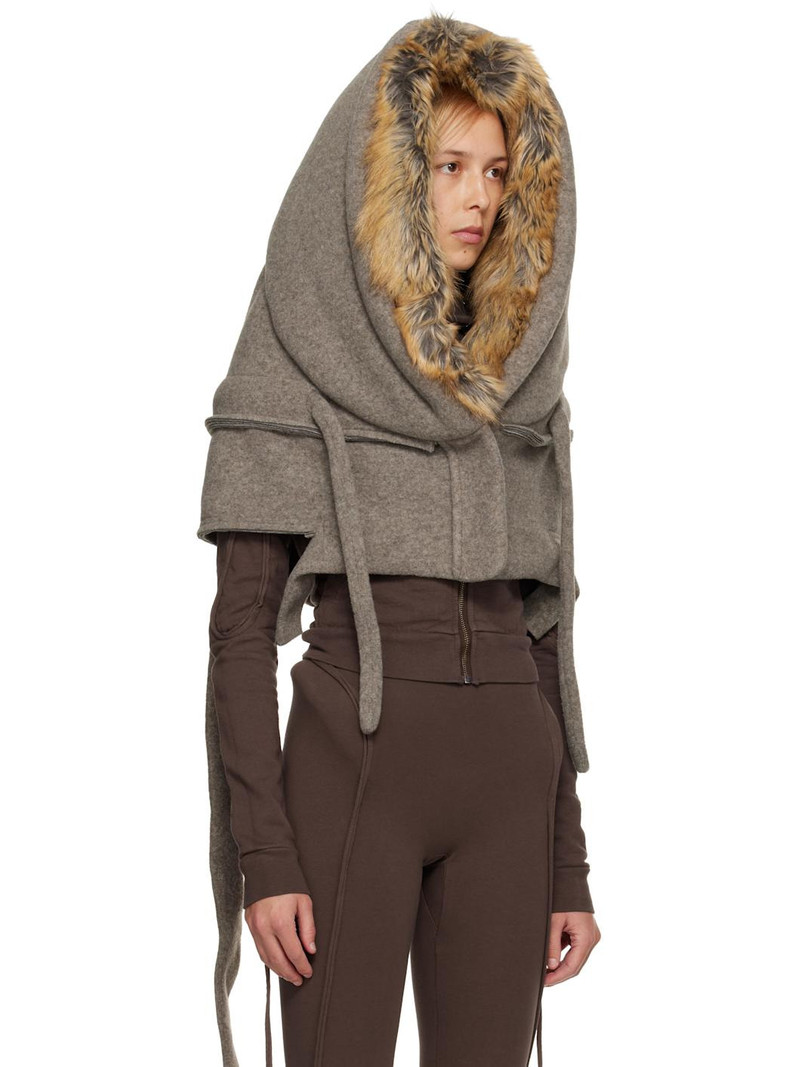OTTOLINGER Taupe Super Furry Hood outlook